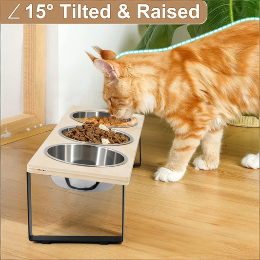 15° Tilted Elevated Cat Bowls