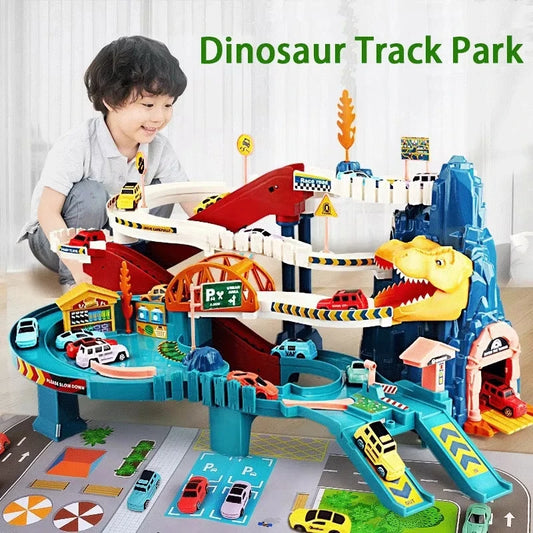 Dinosaur Mountain Track Racing Puzzle Toys Set