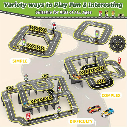 Magnetic Road Set with Magnet Crane Car Toys