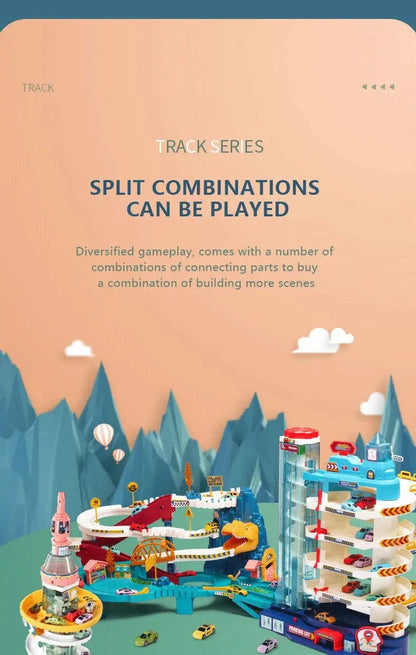 Dinosaur Mountain Track Racing Puzzle Toys Set