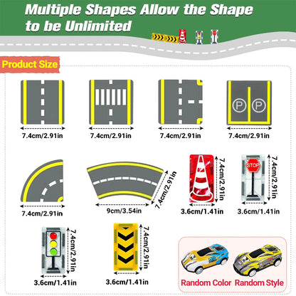 Magnetic Road Set with Magnet Crane Car Toys