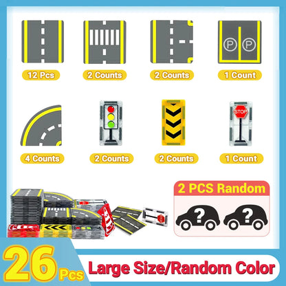 Magnetic Road Set with Magnet Crane Car Toys