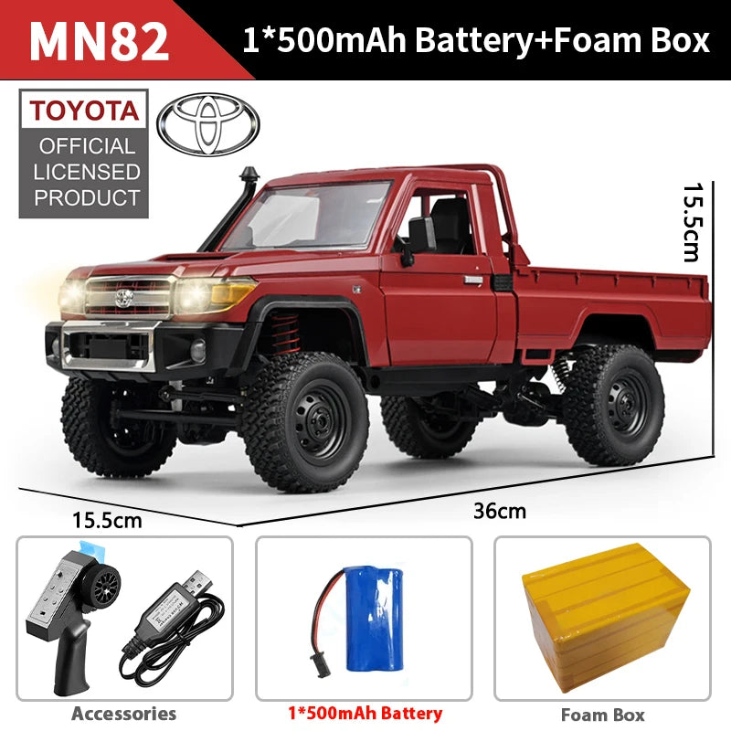 MN82 Controllable Headlights RC pickup Truck