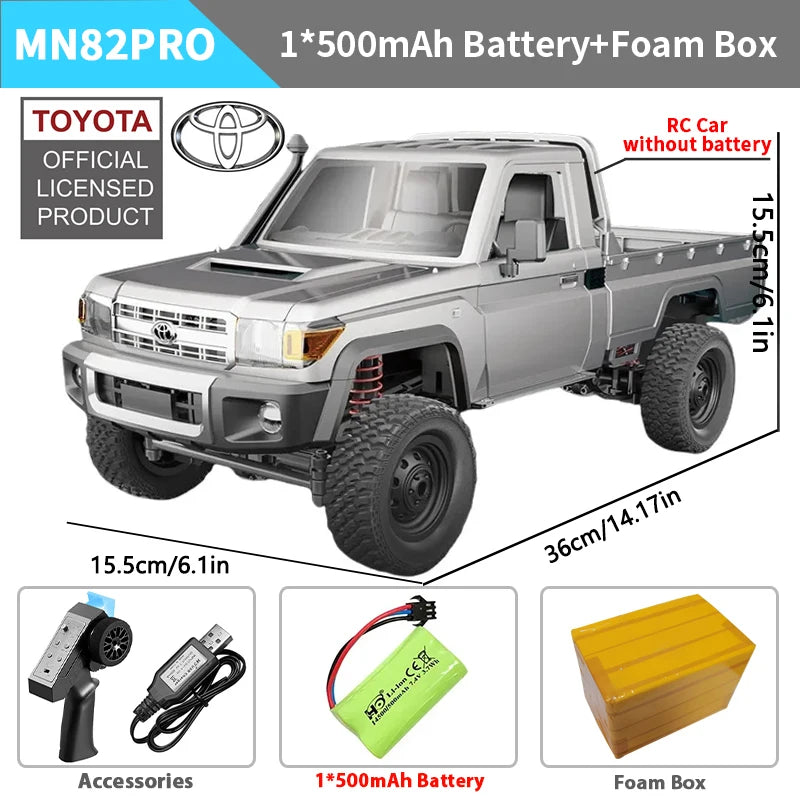 MN82 Controllable Headlights RC pickup Truck
