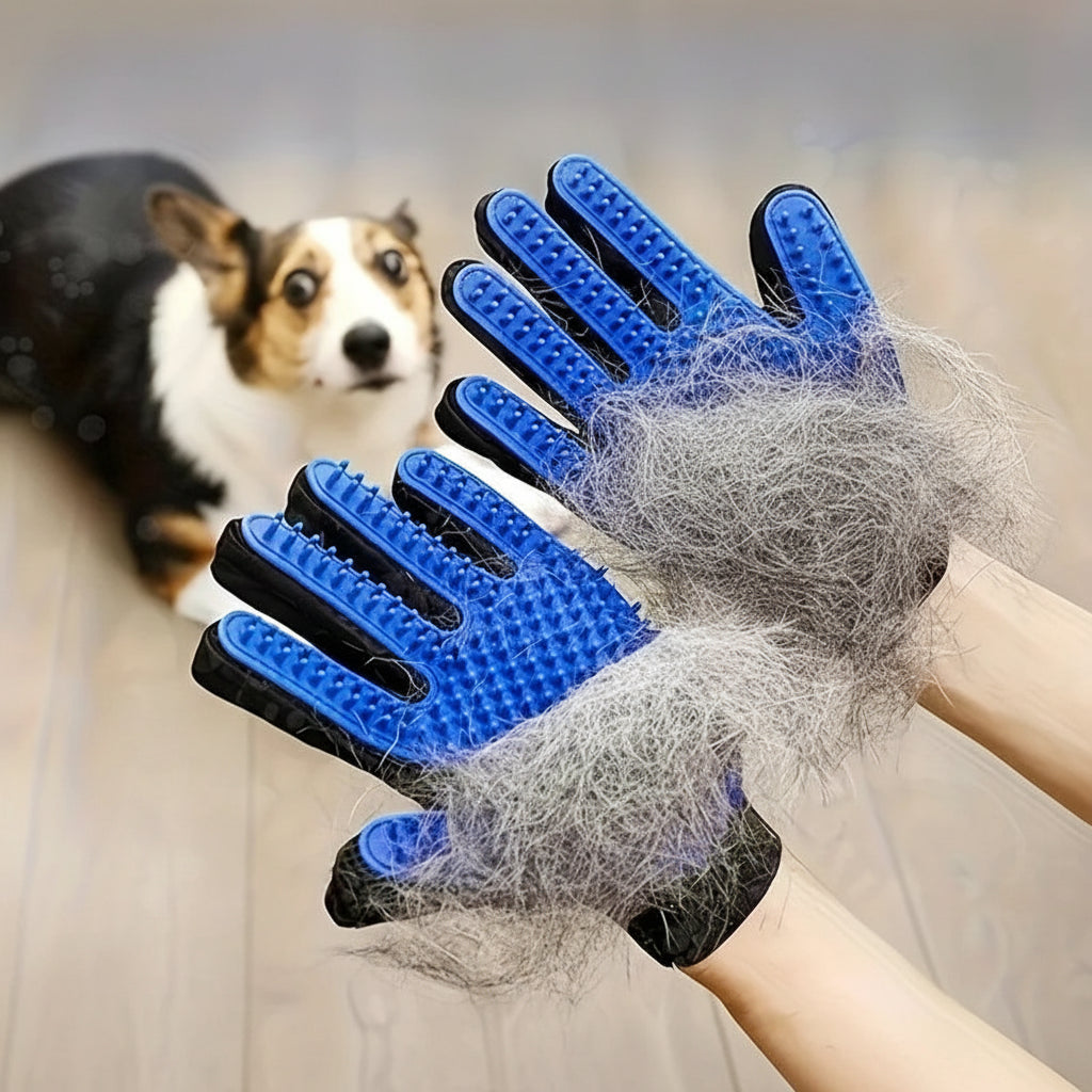 2-in-1 Pet Grooming Gloves Set
