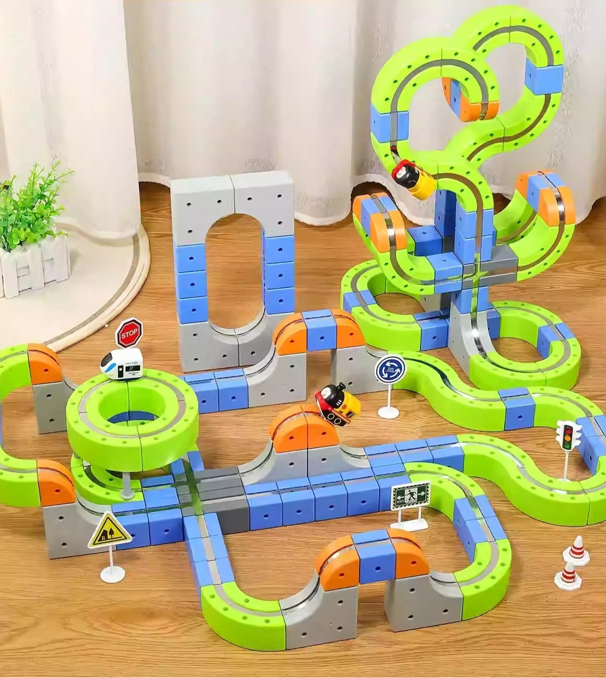 Magnetic Stem Racing Car Railtrack Set