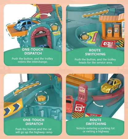 Dinosaur Mountain Track Racing Puzzle Toys Set