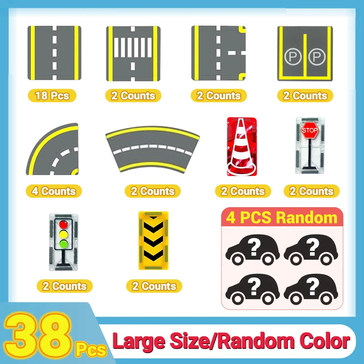 Magnetic Road Set with Magnet Crane Car Toys