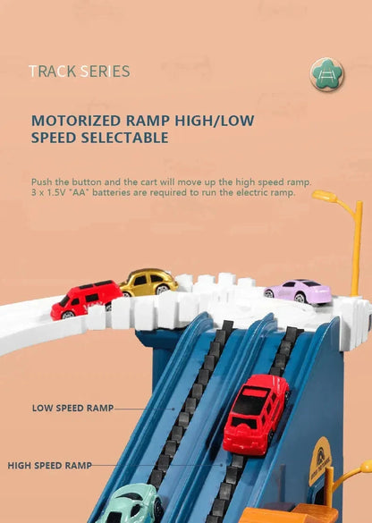 Dinosaur Mountain Track Racing Puzzle Toys Set