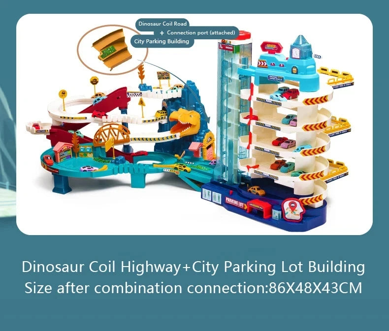 Dinosaur Mountain Track Racing Puzzle Toys Set