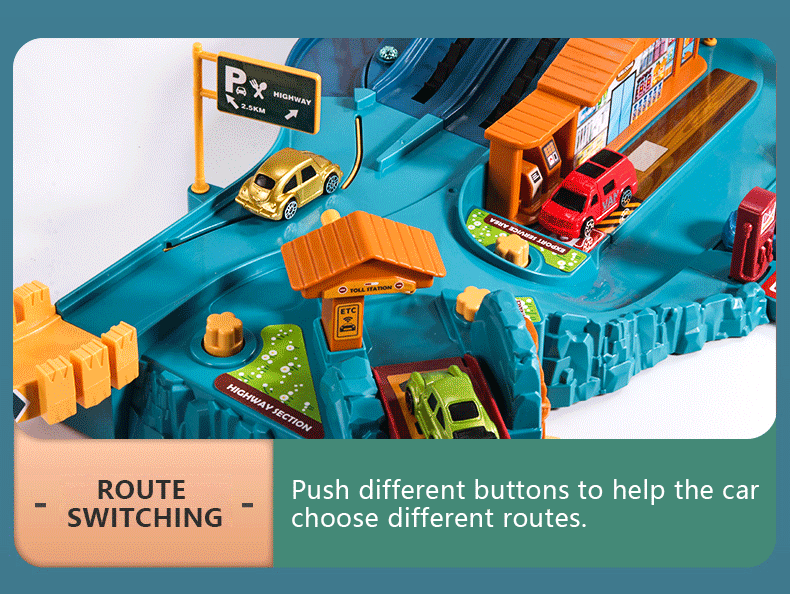 Dinosaur Mountain Track Racing Puzzle Toys Set