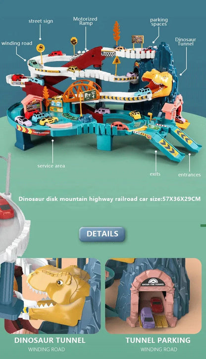 Dinosaur Mountain Track Racing Puzzle Toys Set