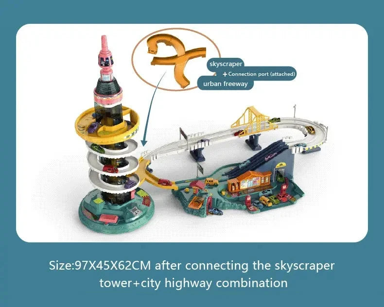 Dinosaur Mountain Track Racing Puzzle Toys Set