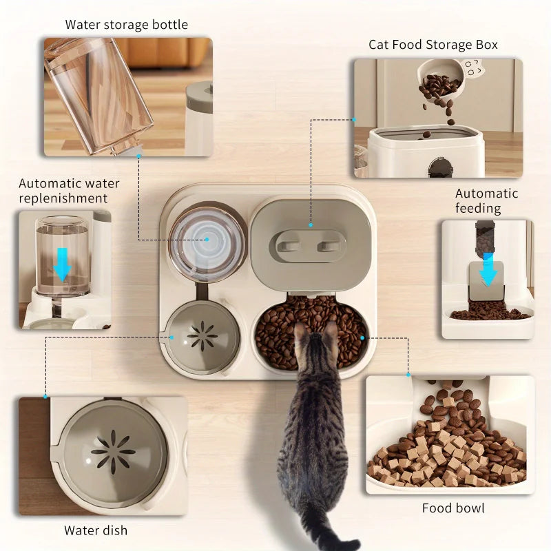 Pet Automatic Feeder with Water Fountain
