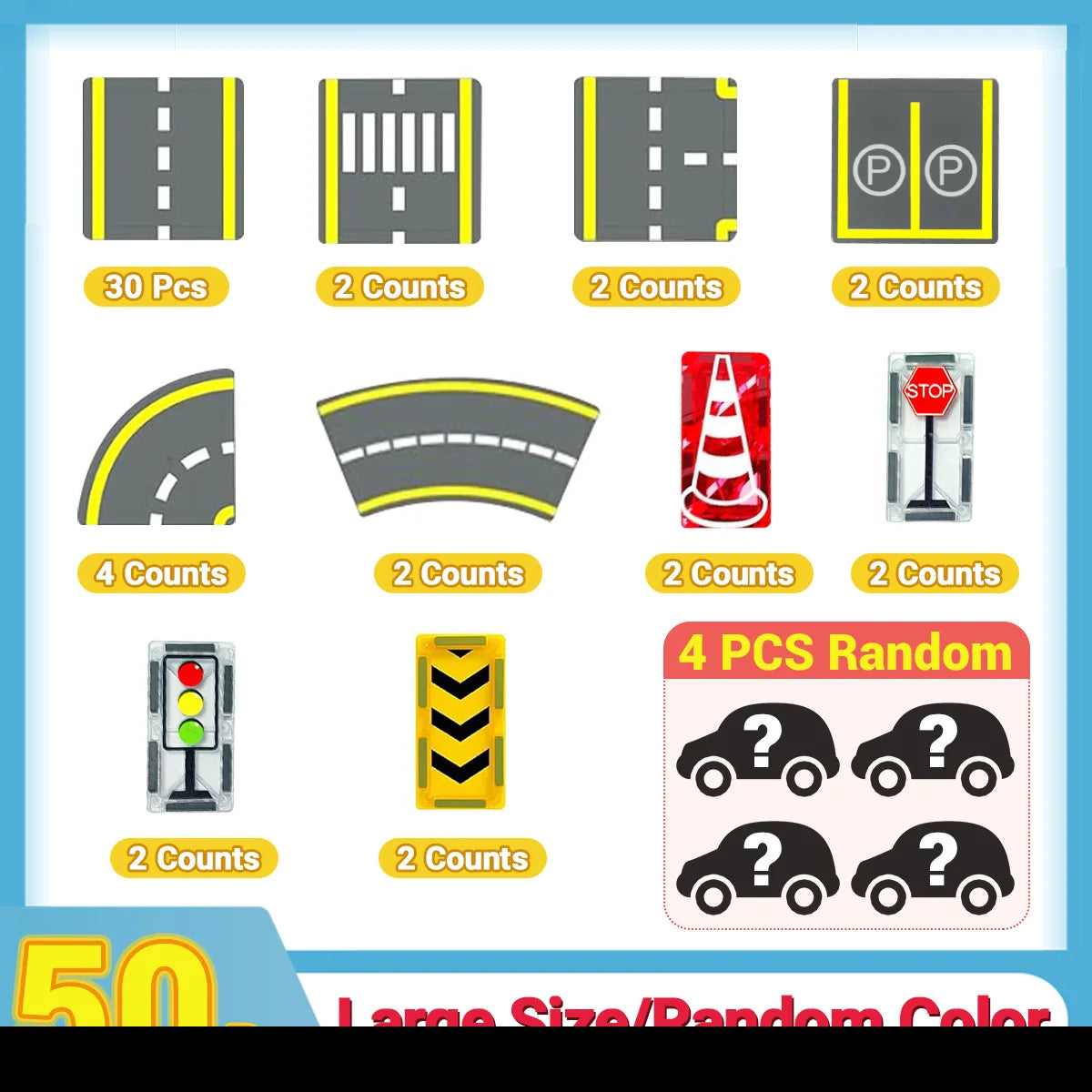 Magnetic Road Set with Magnet Crane Car Toys