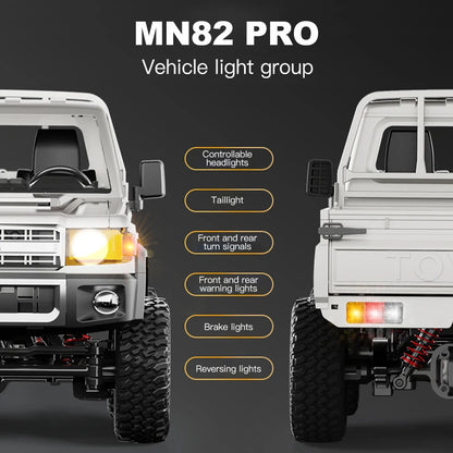 MN82 Controllable Headlights RC pickup Truck