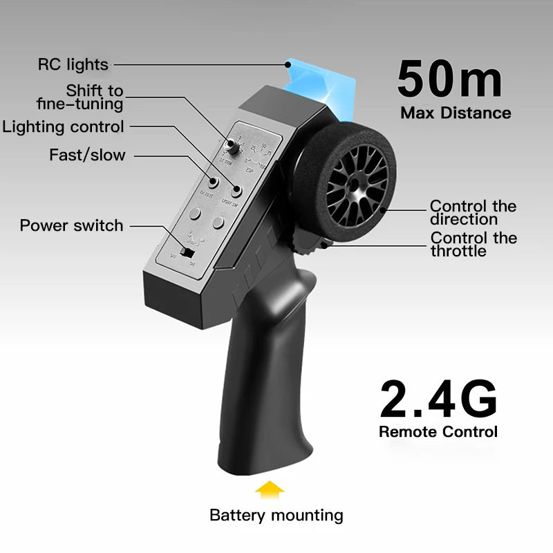 MN82 Controllable Headlights RC pickup Truck