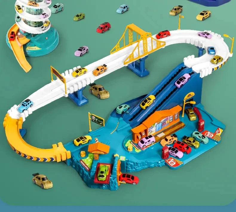 Dinosaur Mountain Track Racing Puzzle Toys Set