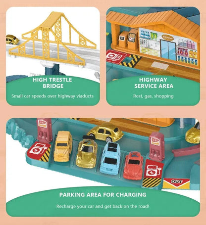 Dinosaur Mountain Track Racing Puzzle Toys Set