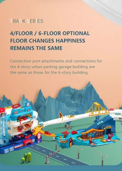 Dinosaur Mountain Track Racing Puzzle Toys Set