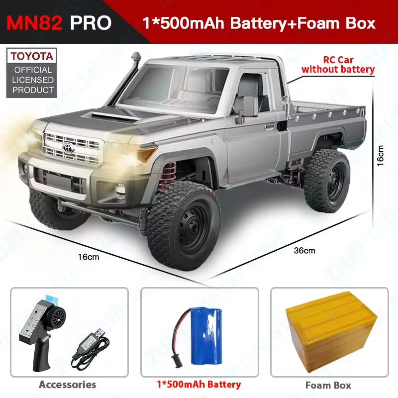MN82 Controllable Headlights RC pickup Truck