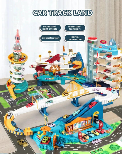 Dinosaur Mountain Track Racing Puzzle Toys Set