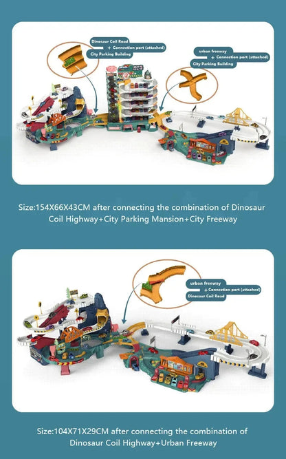 Dinosaur Mountain Track Racing Puzzle Toys Set