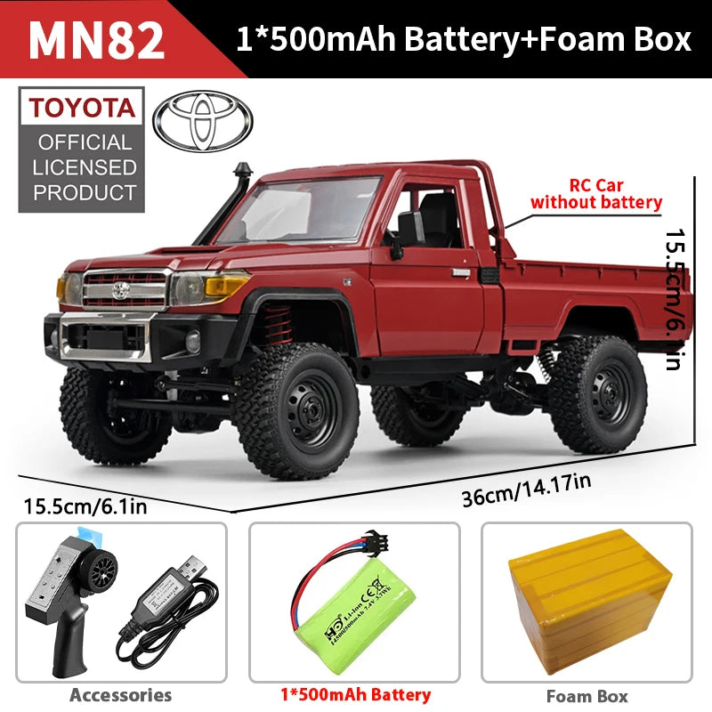 MN82 Controllable Headlights RC pickup Truck